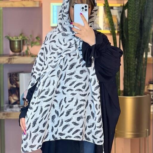 شال نخی بهاره سبک شیک کاربردی تک رنگ خوش پوش پرز نمیده